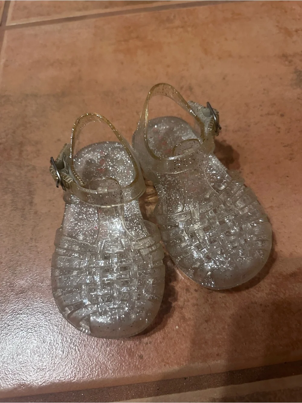 Copper Key Kids Glitter Jelly Sandals - Clear